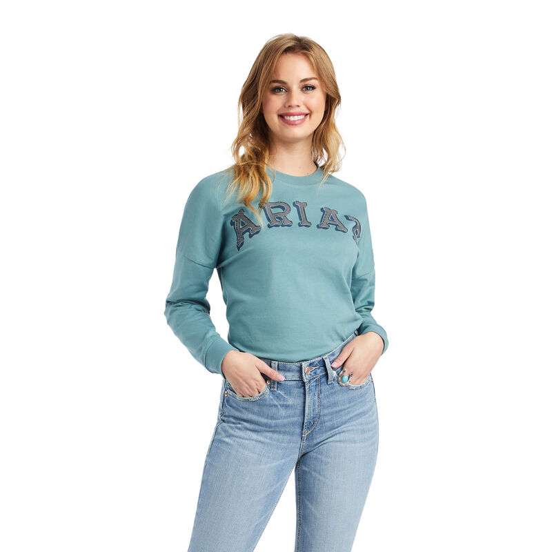 Blusas Ariat Real Oversized Azules Mujer - Chile 071-RYAKTG